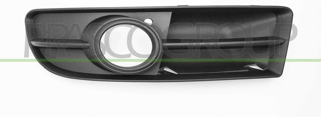 PRASCO Lüftungsgitter Grill Stoßfänger für AUDI A4 Avant (8ED, B7) mit Loch/Löchern für Nebellampen Schwarz