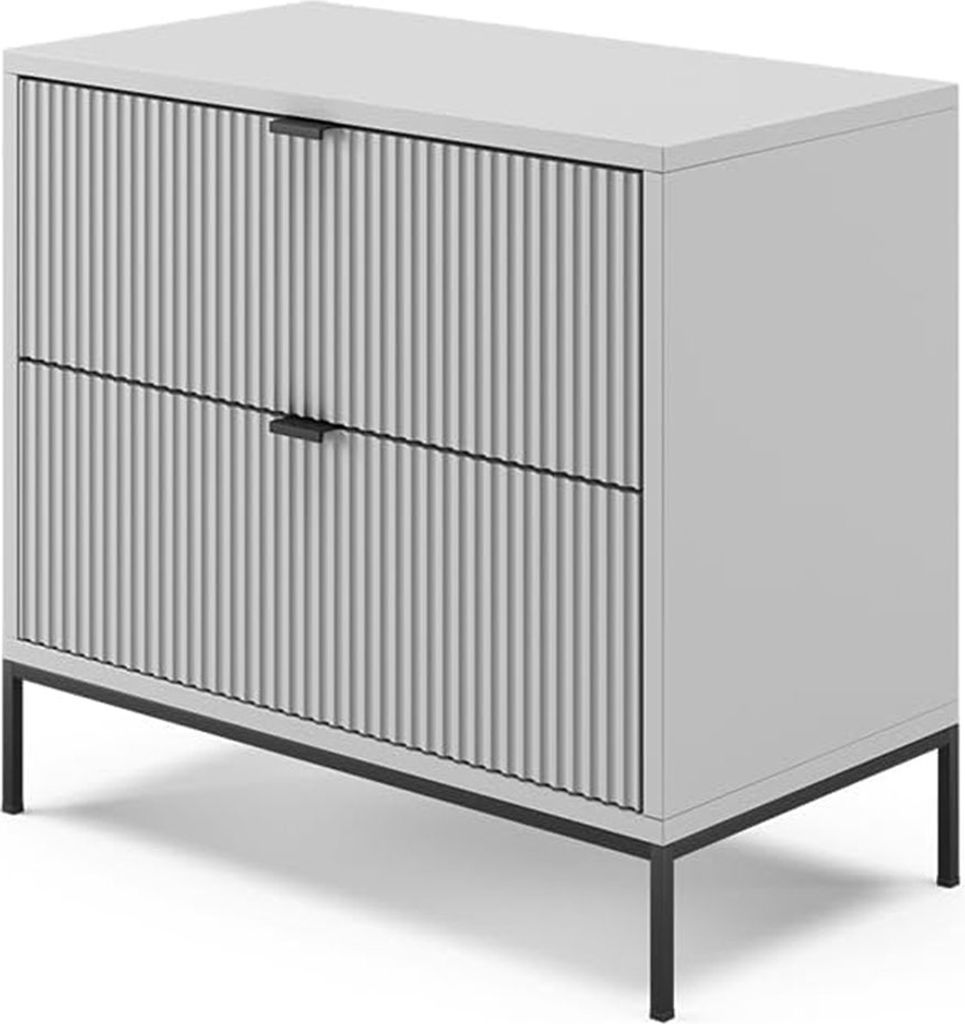 Vicco Bathroom Mirror Cabinet Grey 70 X 65 Cm With 2 Doors, Eliza