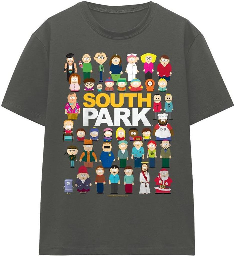 South Park - "Full Cast" T-Shirt für Herren/Damen Uni TV15955 (M) (Holzkohle)