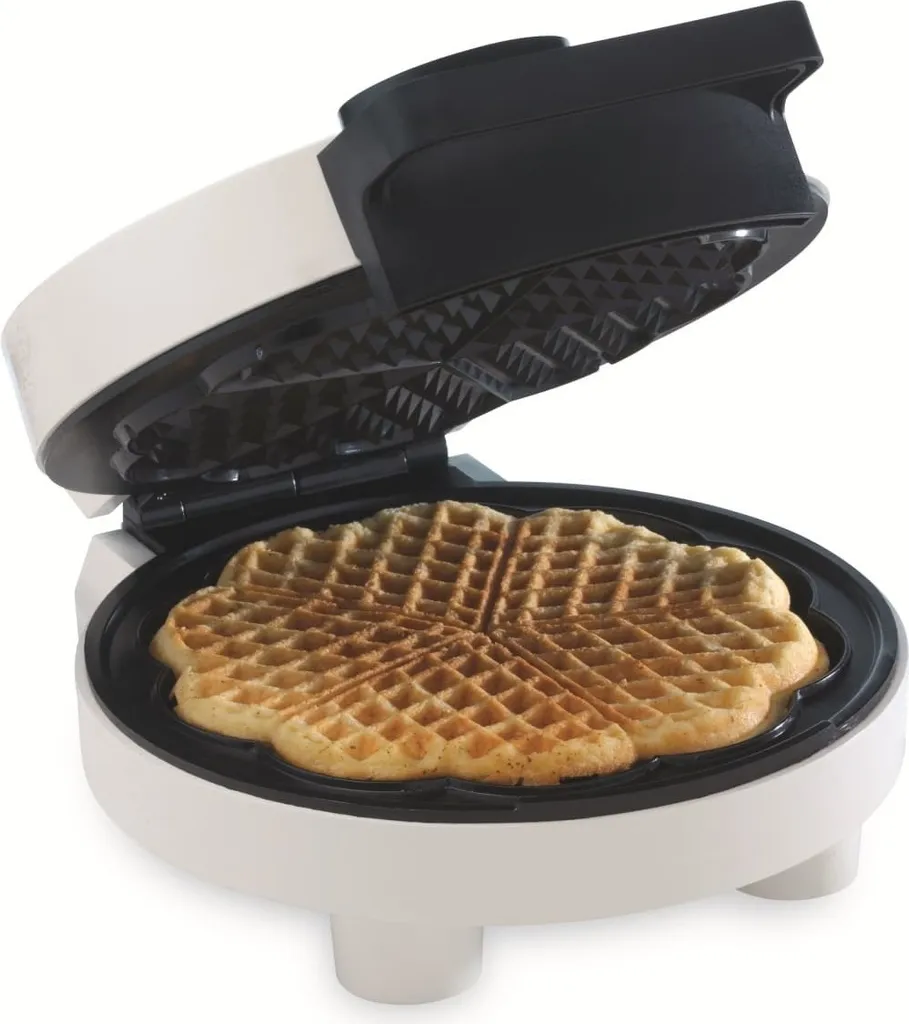 Machine à Gaufres Cœur Trebs 1000W - Gaufrier Électrique Blanc Compact