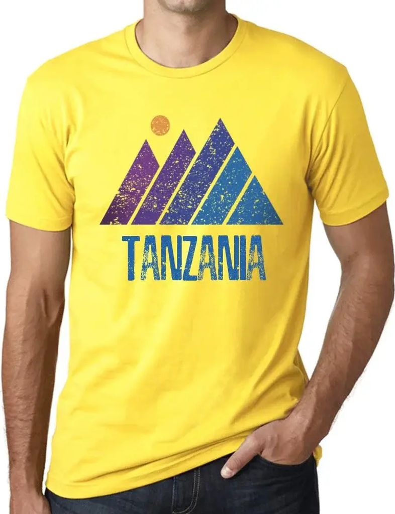 Herren Grafik T-Shirt Berg-Tansania – Mountain Tanzania – Öko-Verantwortlich Vintage Jahrgang Kurzarm Lustige Druck Geburtstag Geschenk Mann