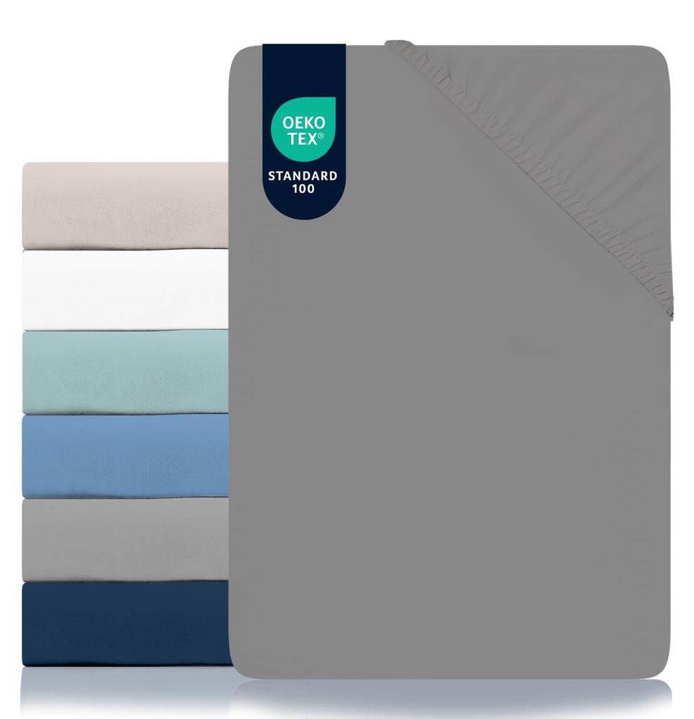 Spannbettlaken 160 x 200 cm, anthrazitfarbene Mikrofaser, -, 100 % Polyester