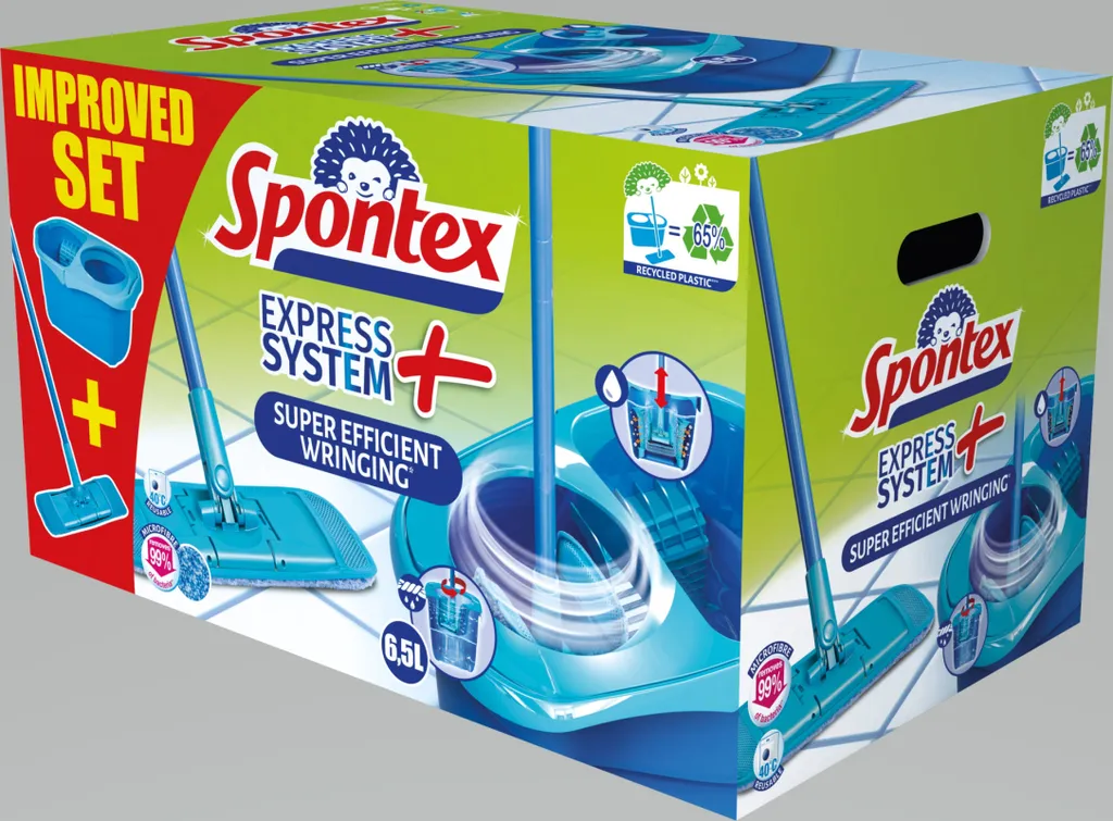 Kit Spontex Express System Plus Nuovo | Centrifuga 360 e Microfibra - 1