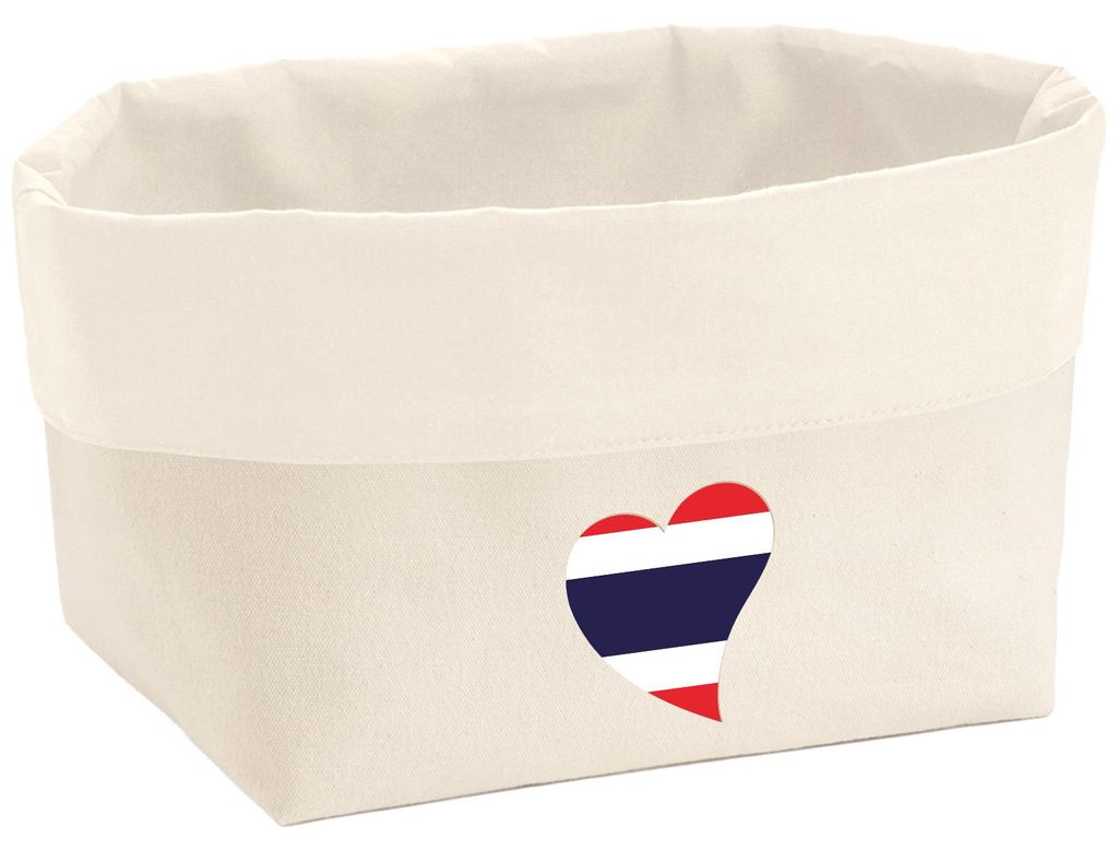 Huuraa Organizer Thailand Flagge Herz 8 Liter Large Canvas Baumwolle Utensilo Geschenkidee