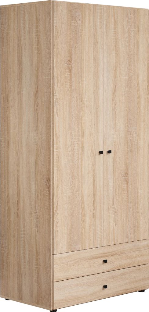 trendteam Garderobe Basics Kleiderschrank Eiche Sonoma Nachbildung, B/H/T ca. 81/176/51 cm