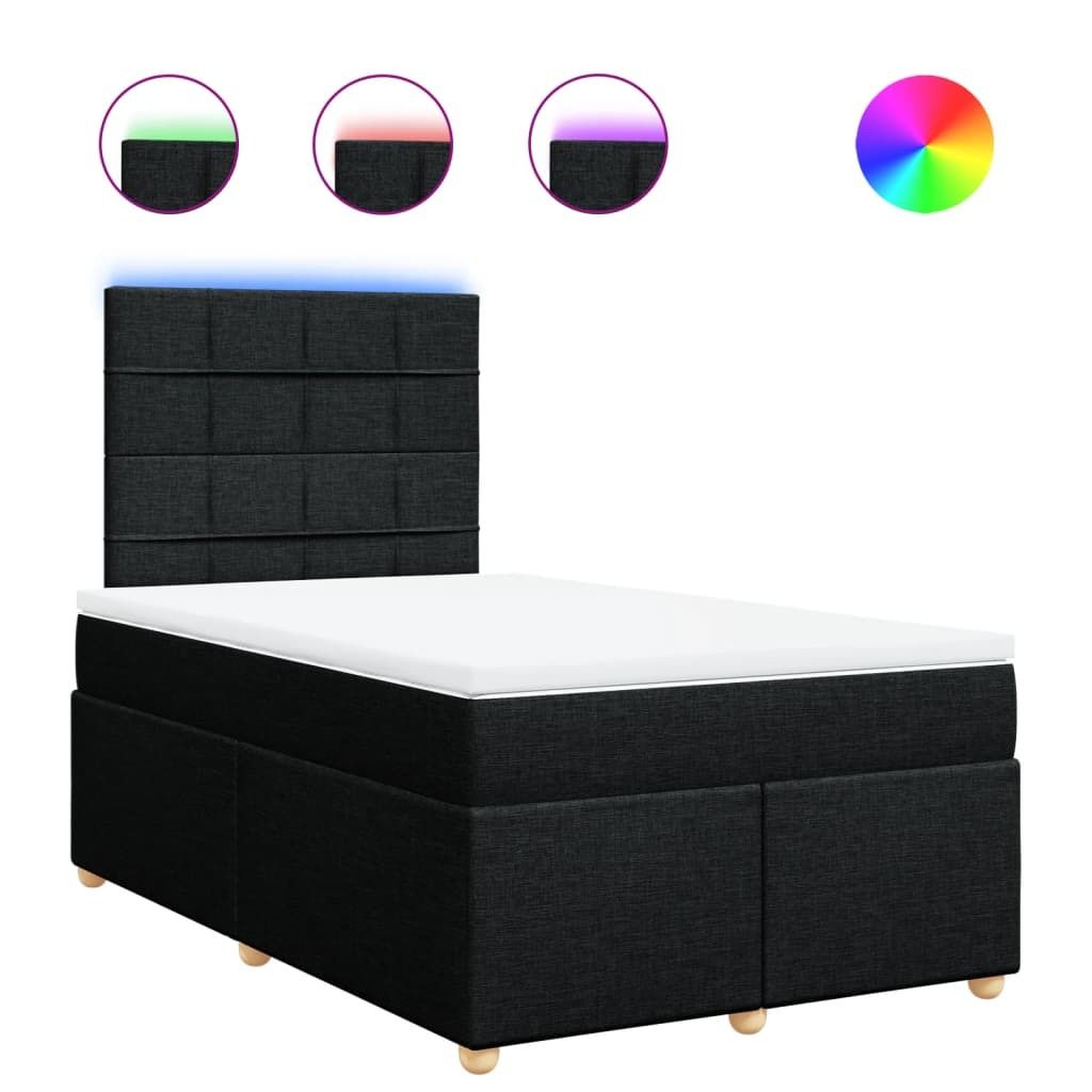Boxspringbett mit Matratze Schwarz 120x190 cm Stoff
