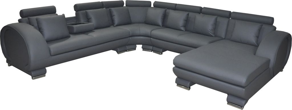 Eck Leder Sofa Couch Polster Sitz Wohnlandschaft Design XXL U Form Ecke Garnitur