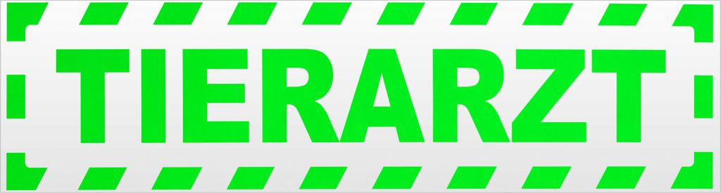 Kiwistar Tierarzt gestreift Magnetschild Schild magnetisch - 45cm Neongrün - Magnetfolie für Auto PKW Kfz