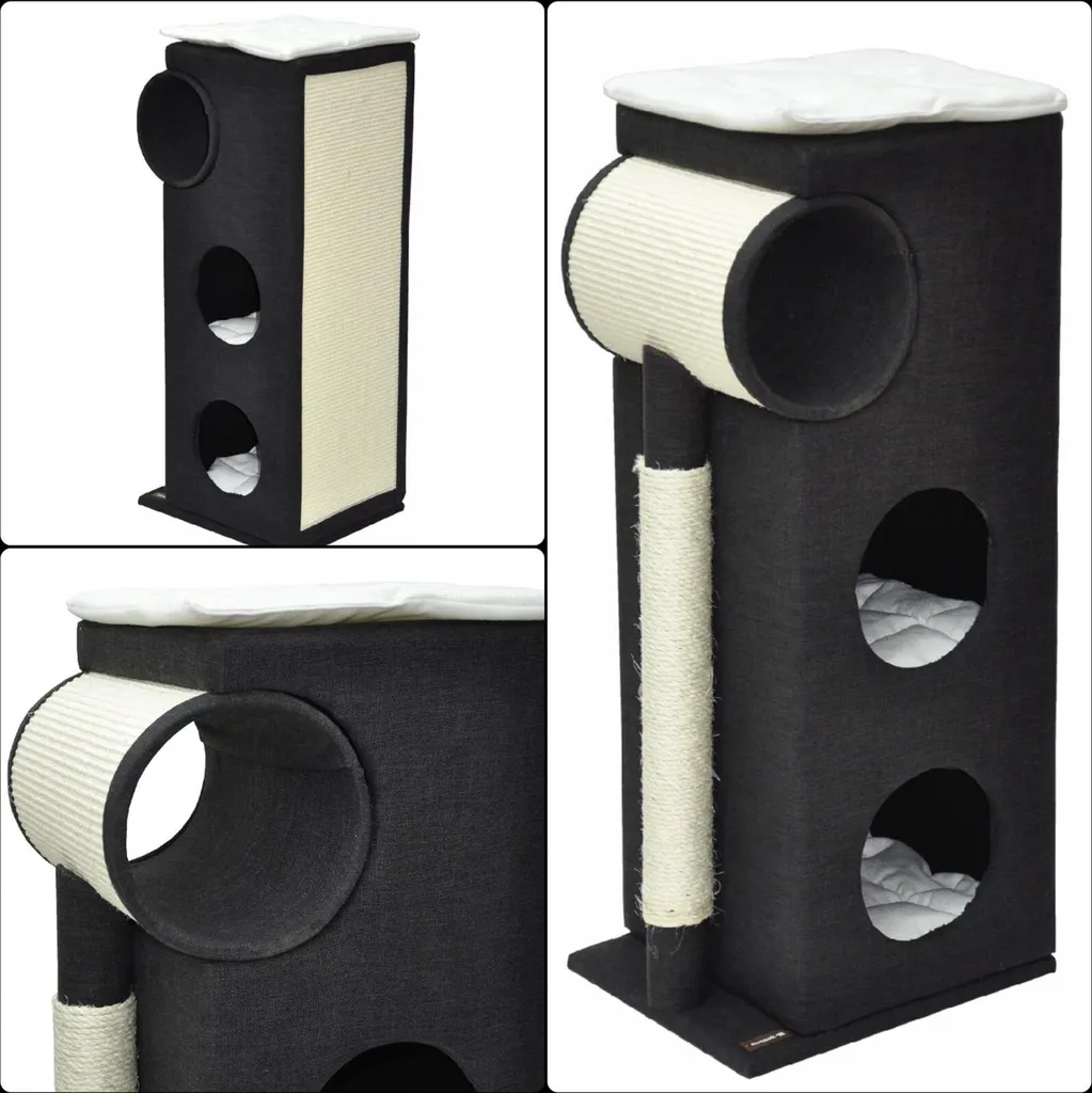 Couchage pour chat Luke noir 95x43x35 cm - Cachette et repos calme