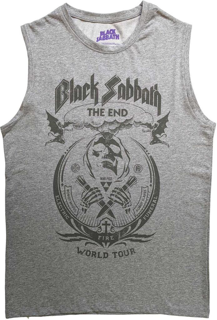 Black Sabbath - "The End Mushroom Cloud" Ärmelloses Oberteil für Herren/Damen Uni RO5790 (M) (Grau)