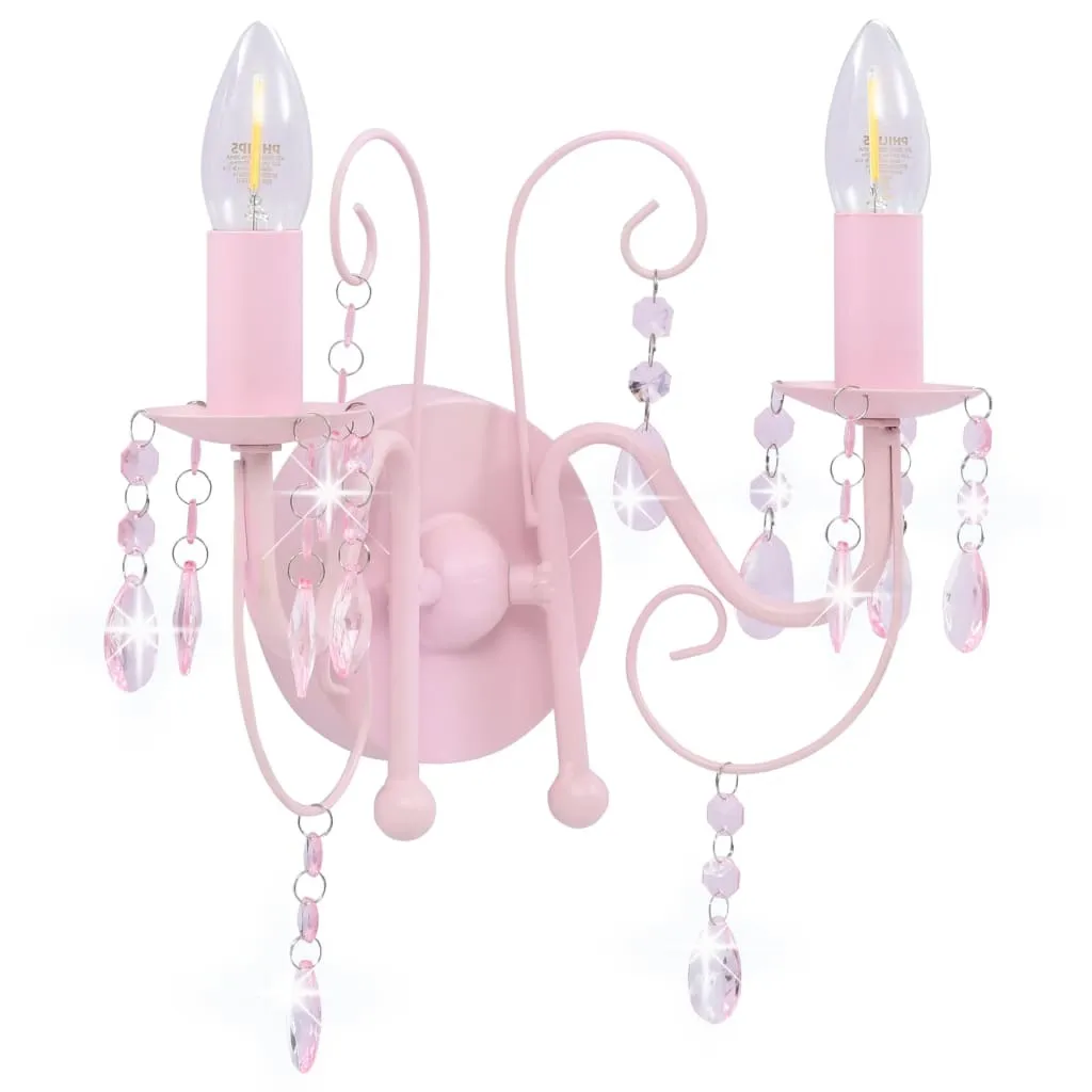 Applique Rosa vidaXL con Perle: Luce Magica per Camera da Letto