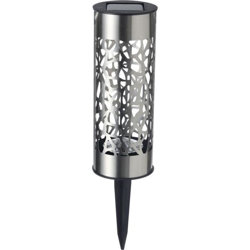 Solarlampe Edelstahl GALIX G4445, H28cm, Warmweiß, Zum Stellen oder Pflanzen, 4 Lumen, 8 Stunden Leuchtdauer