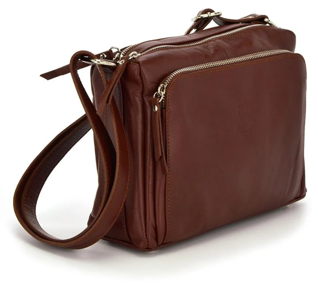 Sac à Main Vera Pelle VP1031 en Cuir Italien Marron - Élégance Classique