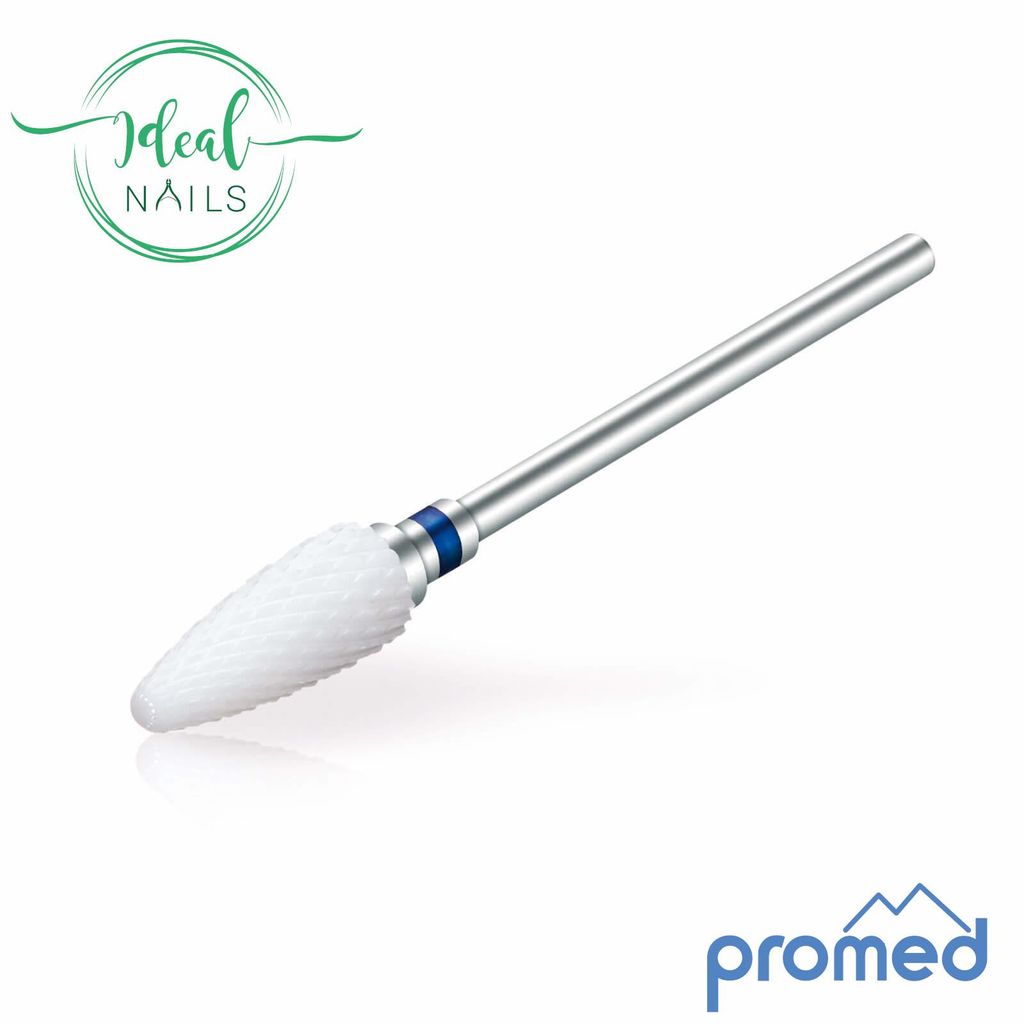 PROMED Keramik-Fräser Kegel – Profi Nail Bit für harte Nägel, Gel & Acryl - mittel (blau)