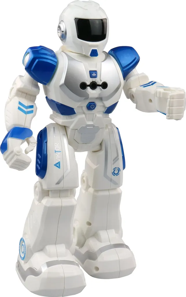 Robot Viktor bleu pour s'initier au codage et s'amuser en famille