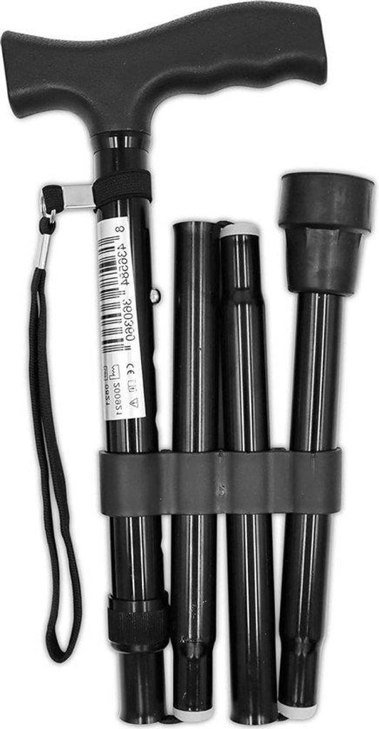 Einziehbare verstellbare Wanderstock Schwarz Aluminium