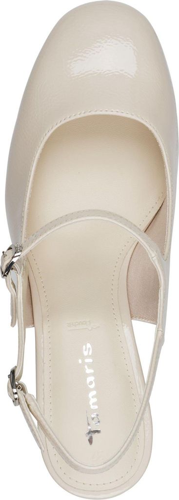 Tamaris Damen Karree Pumps mit Blockabsatz Vegan Riemchen 1-29601-46, Größe:42 EU, Farbe:Beige