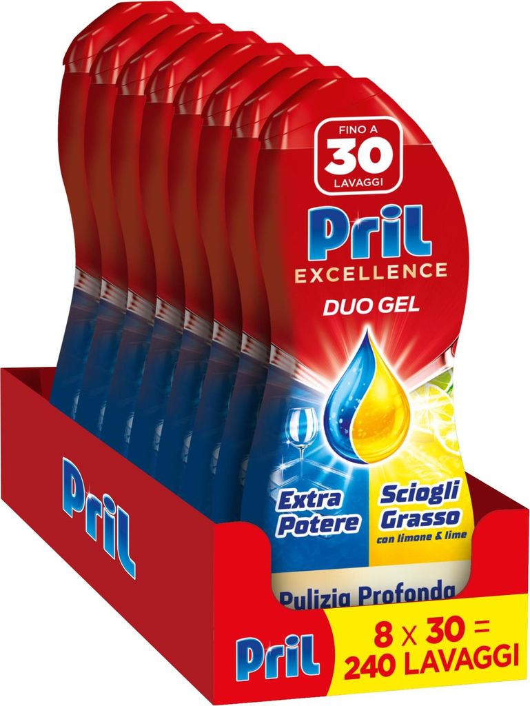 Pril Duo Gel Geschirrspülmittel Gel, Fettlösung, mit Produktbild 