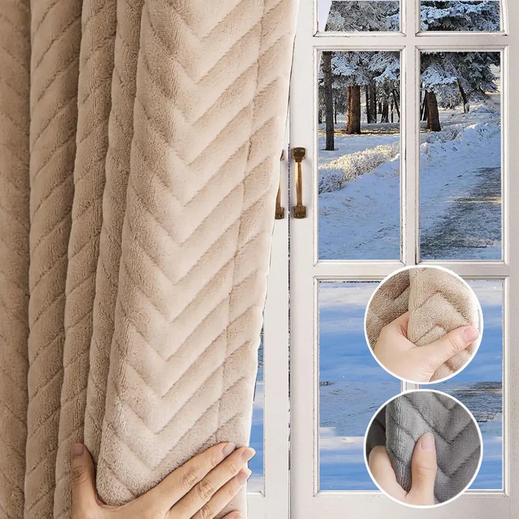 Tenda Termica Velluto Beige 200x260cm | Oscurante 100% Protezione Freddo