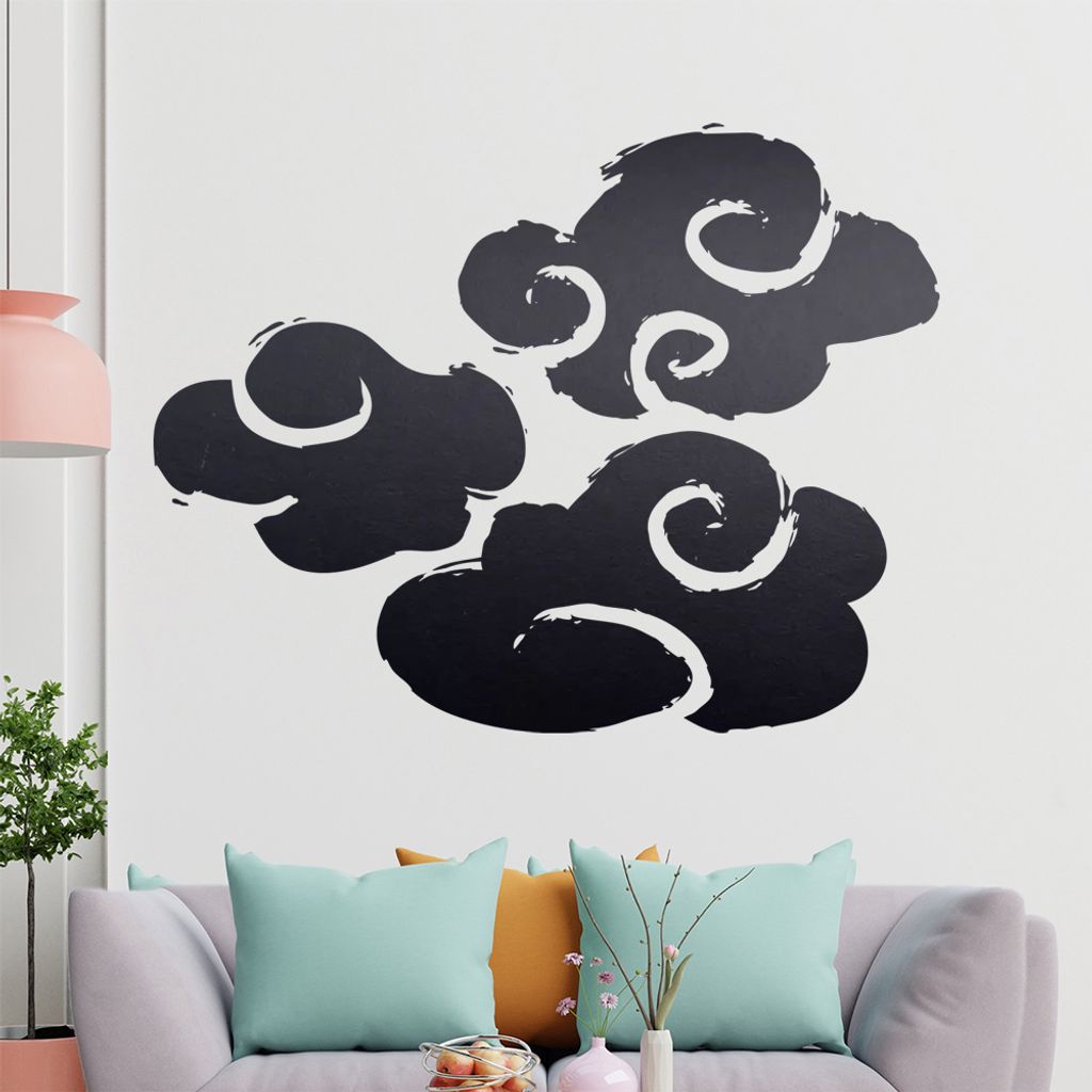 KIWISTAR Wolke 3er Set frei plazierbar Wandtattoo in 6 Größen - Wandaufkleber Wall Sticker - Dekoration, Küche, Wohnzimmer, Schlafzimmer, Badezi...