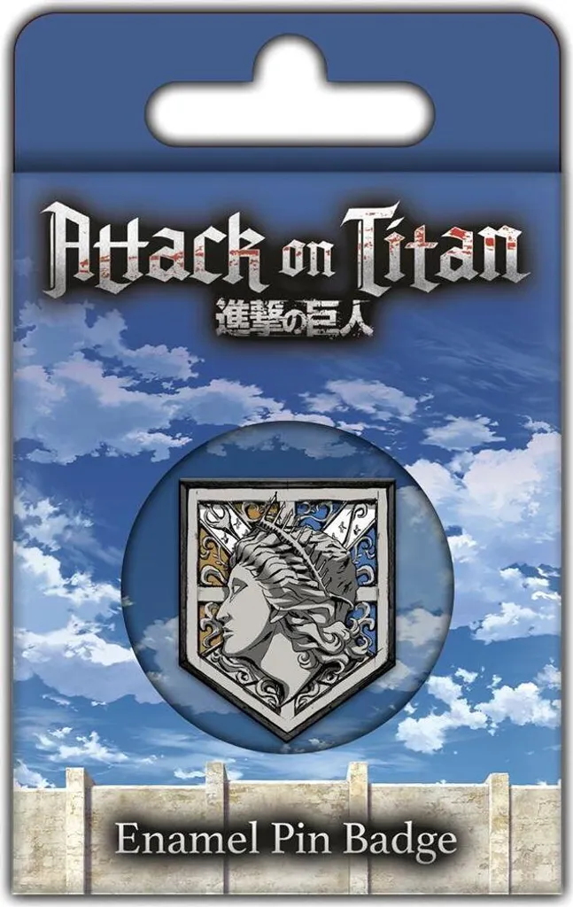 Pin Attack on Titan Mura Maria - Accessorio Streetwear Smalto Blu/Giallo