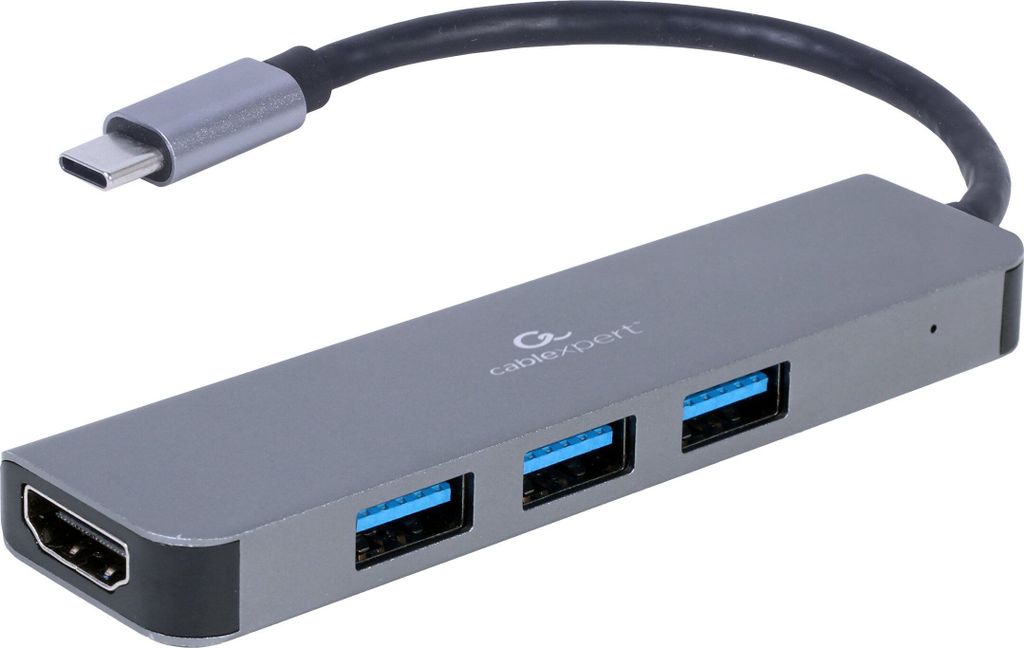 gembird 3-Port USB Typ-C 2-in-1 Kombi Adapter (Hub+HDMI)