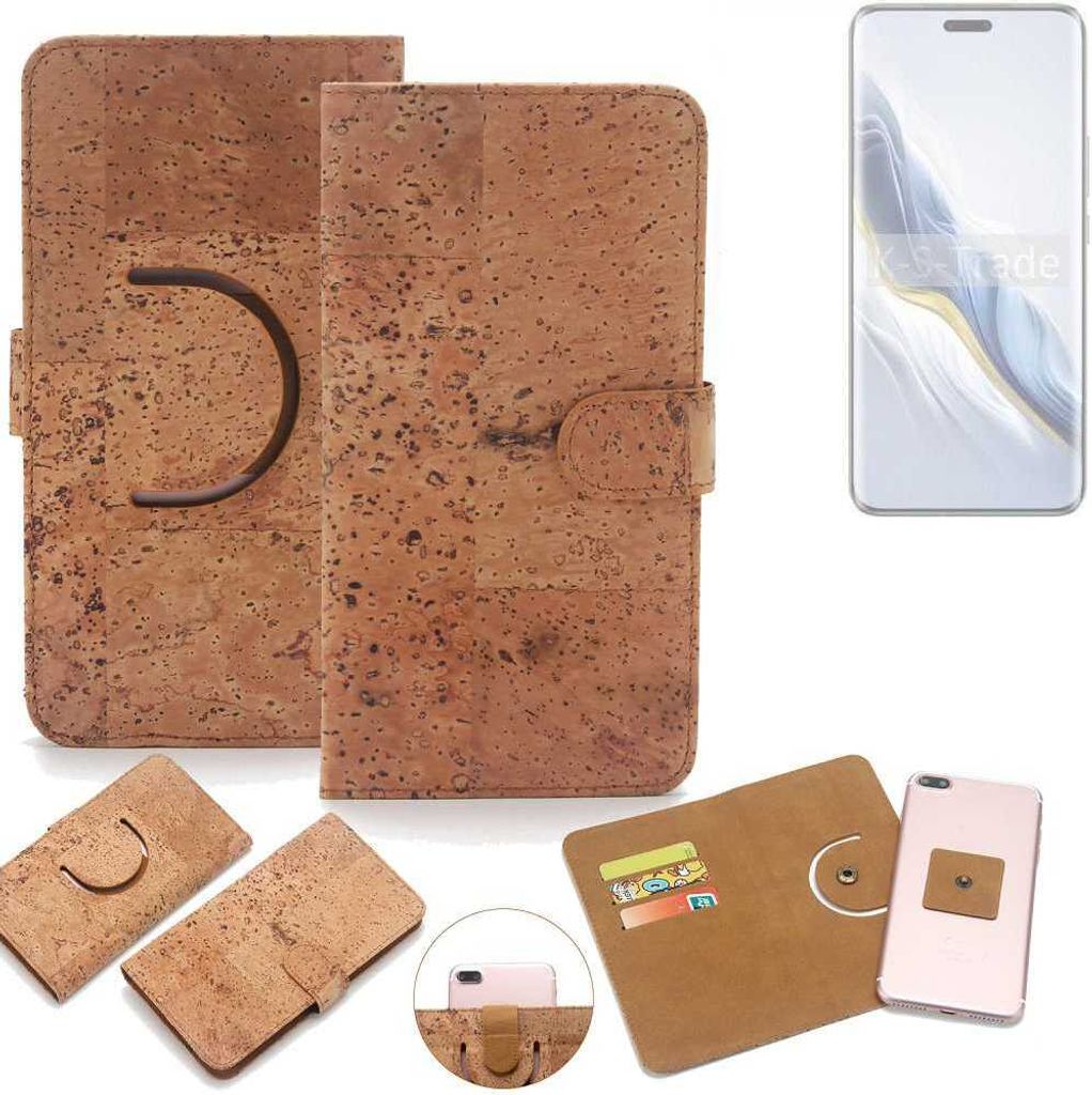 K-S-Trade Handy Hülle Schutz Hülle kompatibel mit Honor Magic6 Pro Handyhülle Schutzhülle Korkhülle Kork-Hülle 1x