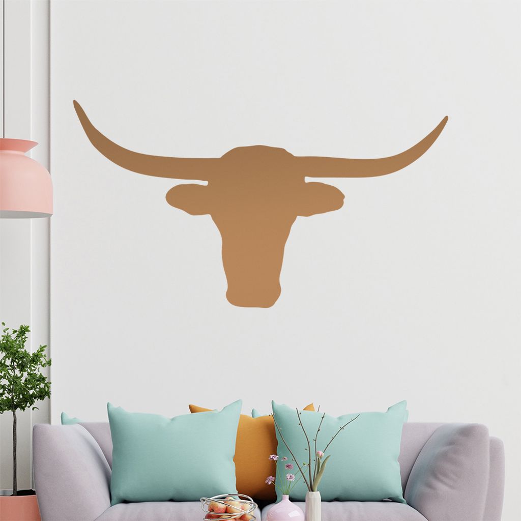 KIWISTAR Stier - Wüste Hörner Kopf Wandtattoo in 6 Größen - Wandaufkleber Wall Sticker - Dekoration, Küche, Wohnzimmer, Schlafzimmer, Badezimmer