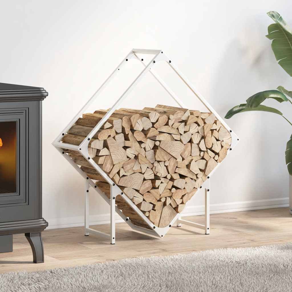 Möbel Brennholzregal Weiß 80x25x80 cm Kaltgewalzter Stahl - Kaminholzregale 864284