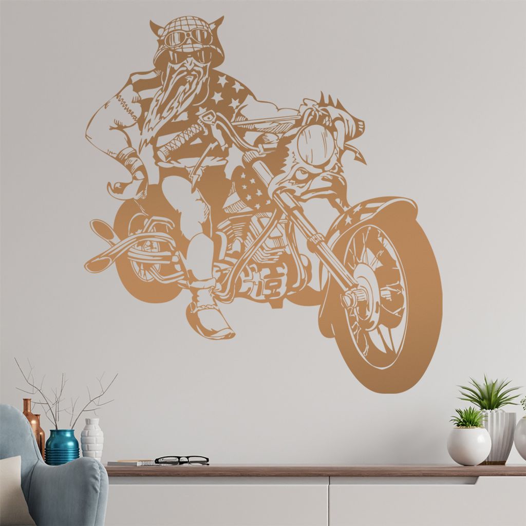 US Biker Wandtattoo in 6 Größen - Wandaufkleber Wall Sticker - Dekoration, Küche, Wohnzimmer, Schlafzimmer, Badezimmer
