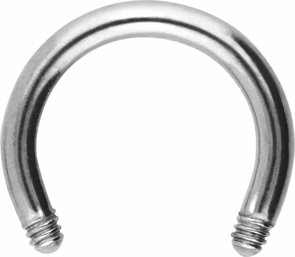 Ohrpiercing, Nasenpiercing, Septum Piercing Chirurgenstahl Hufeisenring ohne Kugeln Silber Innendurchmesser: 6mm + Stabstärke: 1,2mm