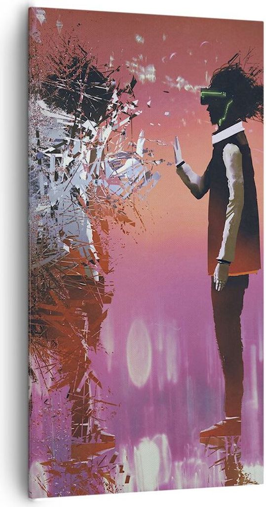 Bild auf Leinwand - Leinwandbild - Mann modern - 65x120cm - Wand Bild - Wanddeko - Wandbilder - Leinwanddruck - Bilder - Kunstdruck - Wanddekoratio...