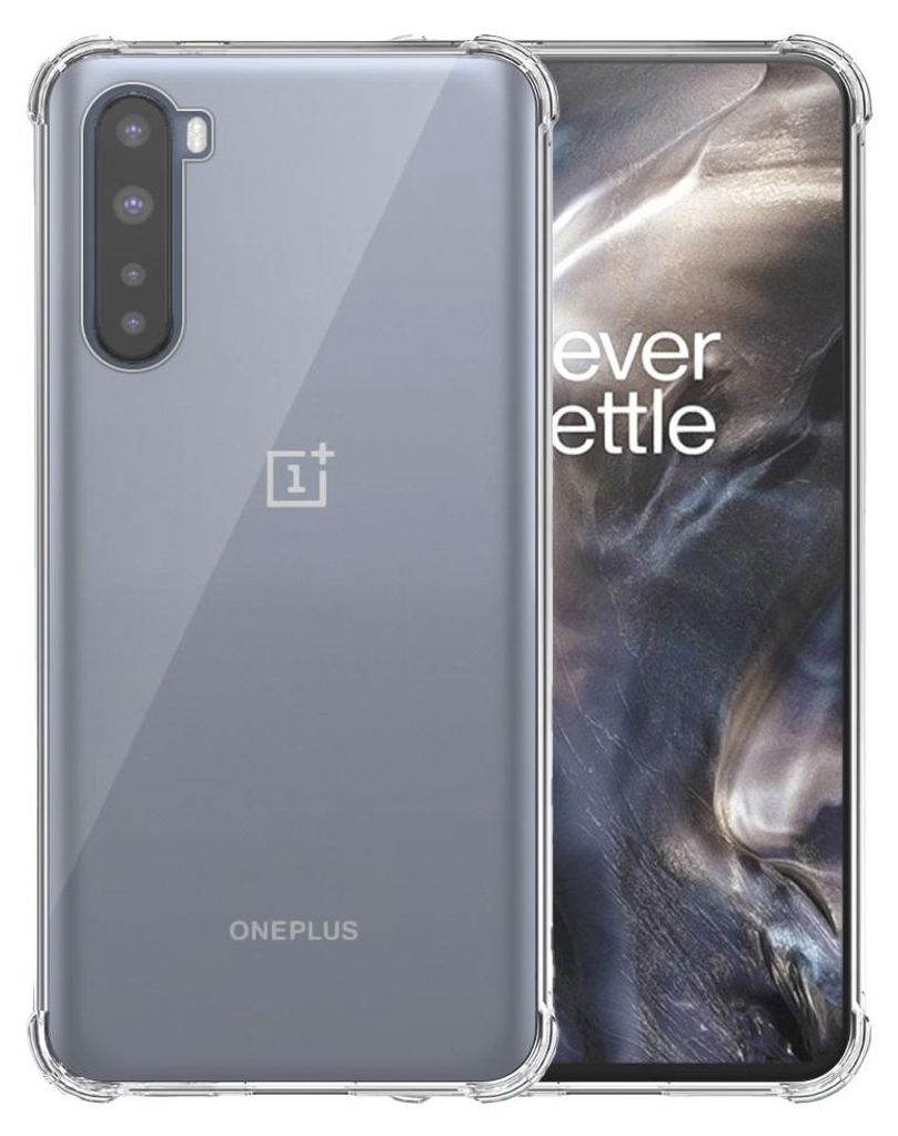A transparent phone case is shown on a phone.
