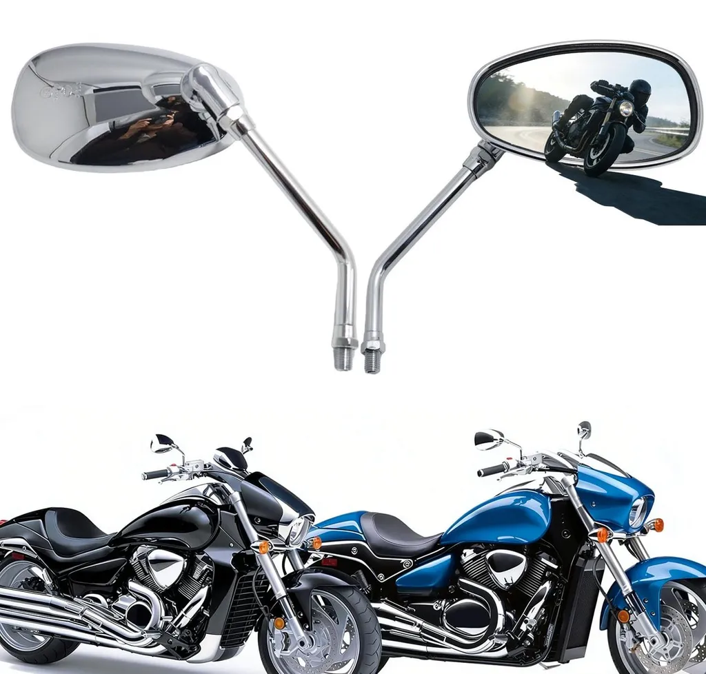 Rétroviseur Moto 10mm Chrome : Éliminez les Angles Morts sur votre Moto