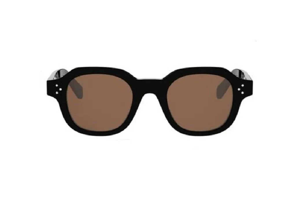 Lunettes de soleil de luxe pour homme et femme en acétate noir brillant