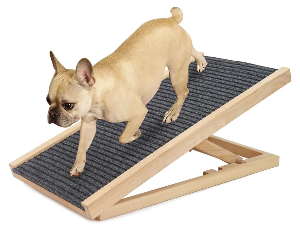 Hunderampe 100 cm aus Massivholz – klappbar, rutschfest, Produktbild 