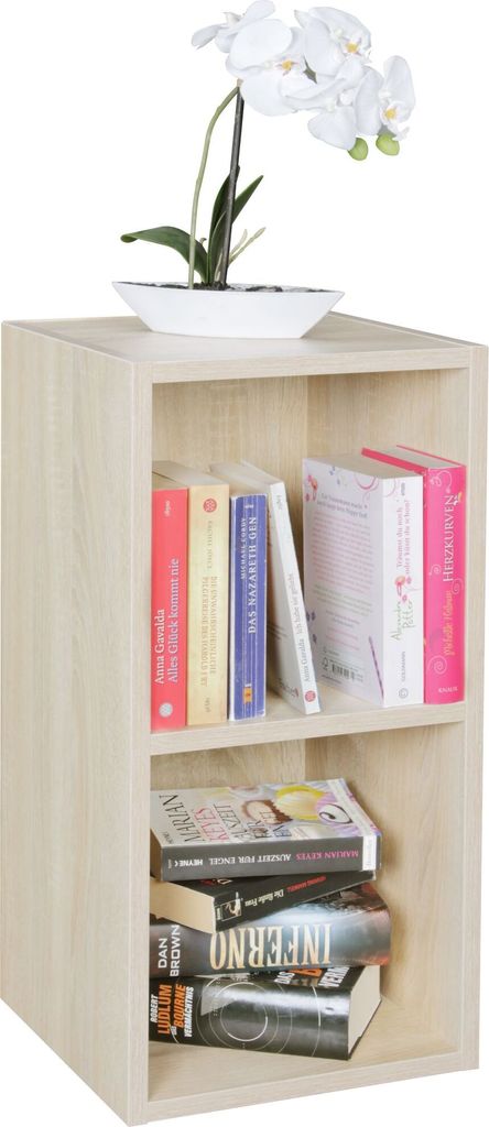 Standregal WL5.176 Holz 30x60x30 cm Modern Sonoma Regal Klein | Wandregal Ablageregal Schmal | Kleines Bücherregal 2 Ablagefächer | Schmales Desi...