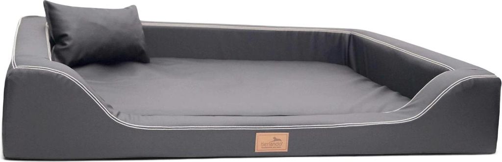 tierlando Orthopädisches LUXUS-Hundebett MELODY LATEX Anti-Haar Kunstleder - Größe: 150x100cm | Farbe: 02 Graphit