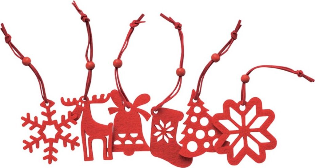 MidOcean - Baumverzierung "Rouge", Filz, weihnachtliches Design MO526 (Einheitsgröße) (Rot)