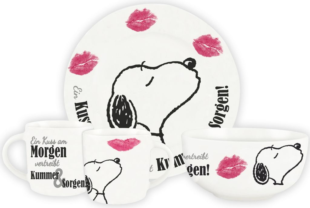 The Peanuts Frühstücksset Snoopy - Ein Kuss am Morgen, Produktbild 