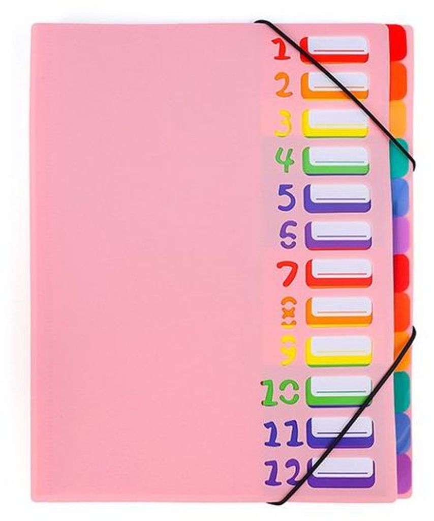 Erweiterbare A4-Fachmappe – 12-schichtiges Regenbogenschachtel – PP-Material – Dokumentenarchivierung – Büroorganisation – Büroangestel...