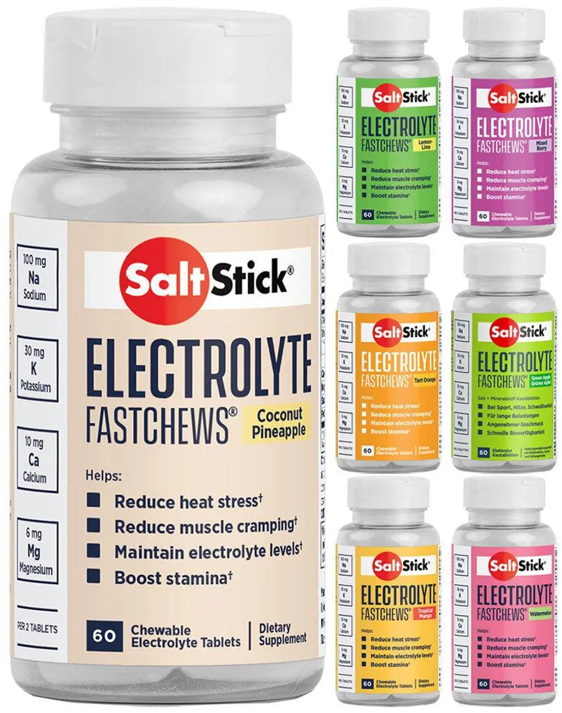 Électrolytes SaltStick Fastchews anti-crampes : 60 Comprimés Haute Qualité