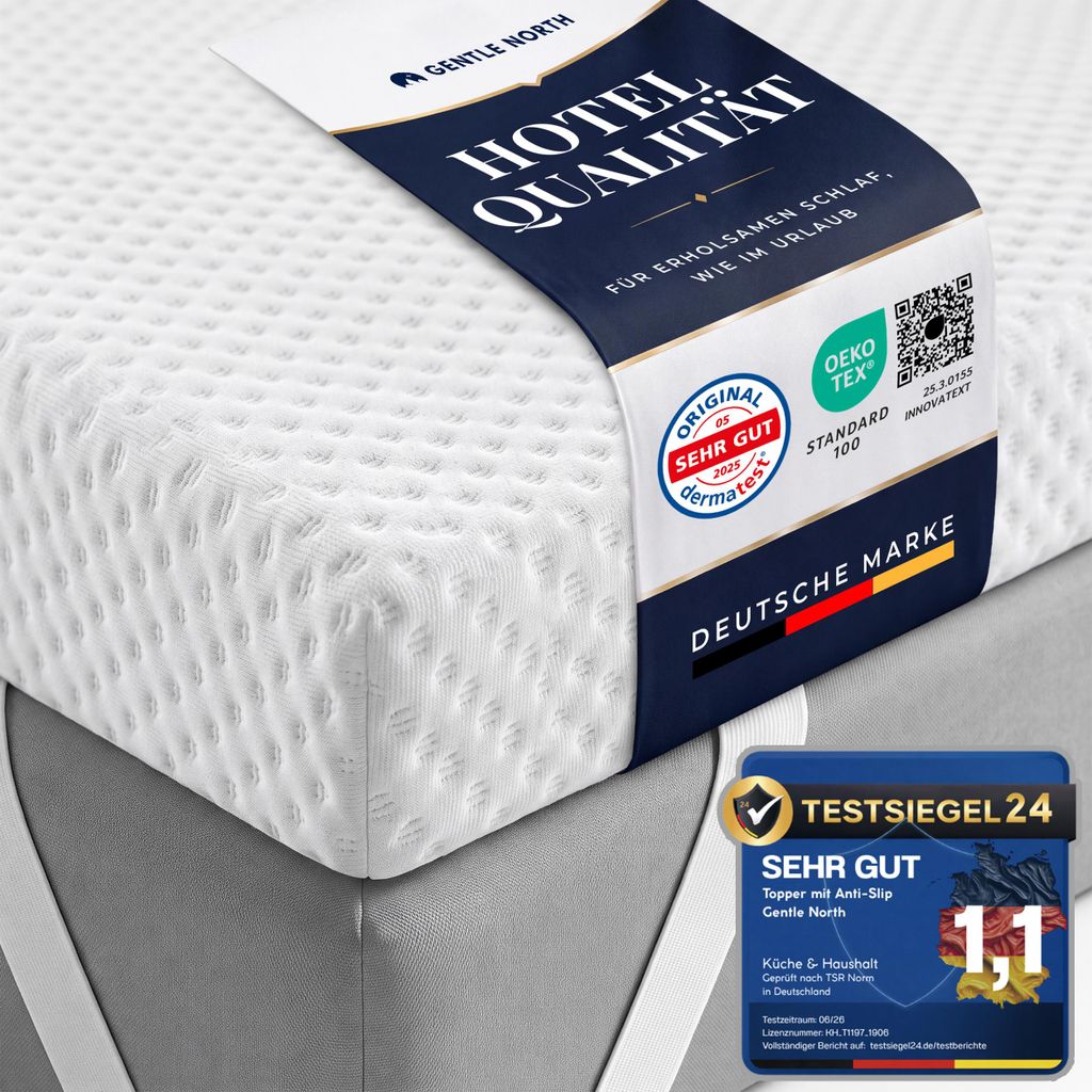 Hochwertiger Topper 120x200cm 7cm hoch - H3/H4 Produktbild 