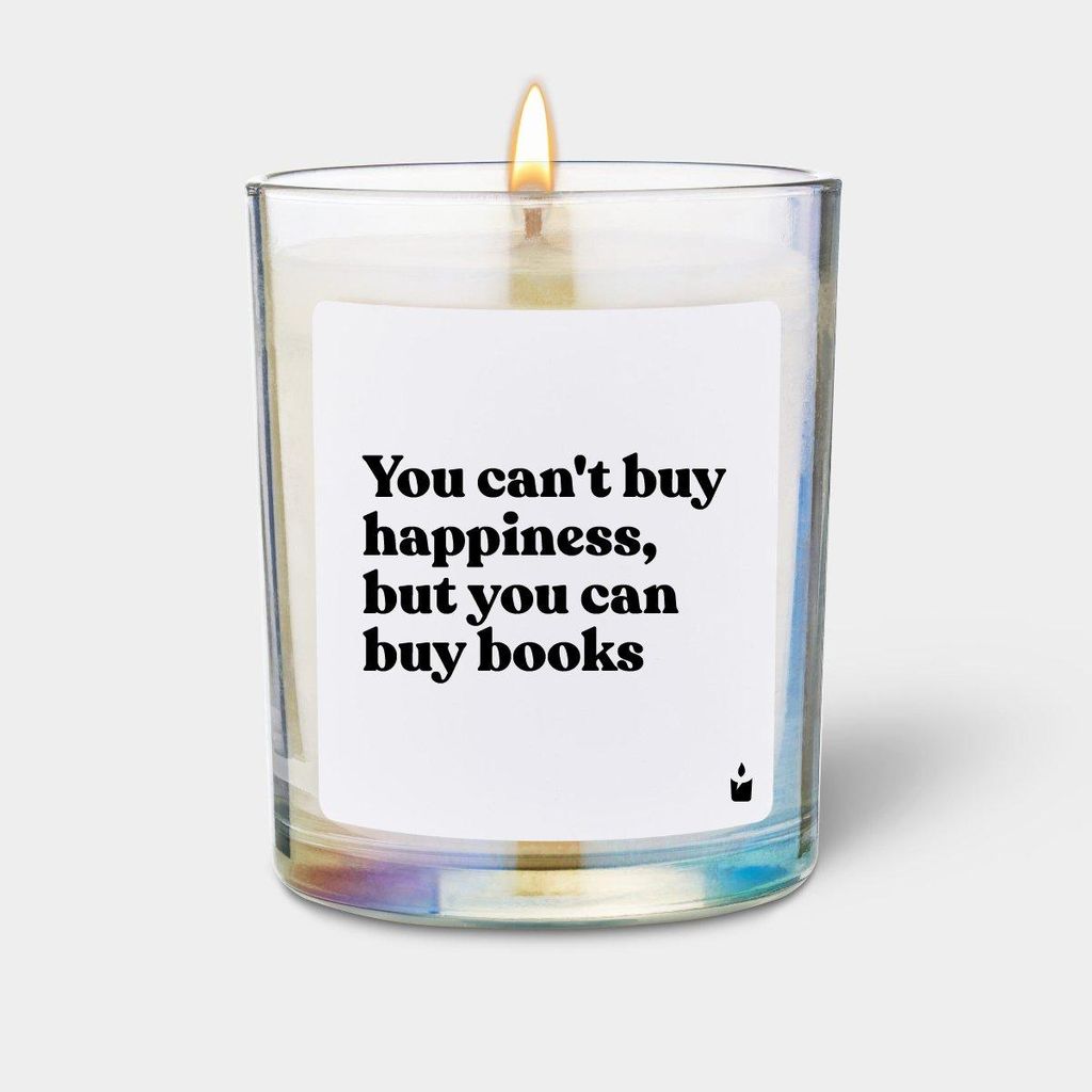 ChattyCandles Duftkerze Rainbow Woody You can't buy happiness, but you can buy books