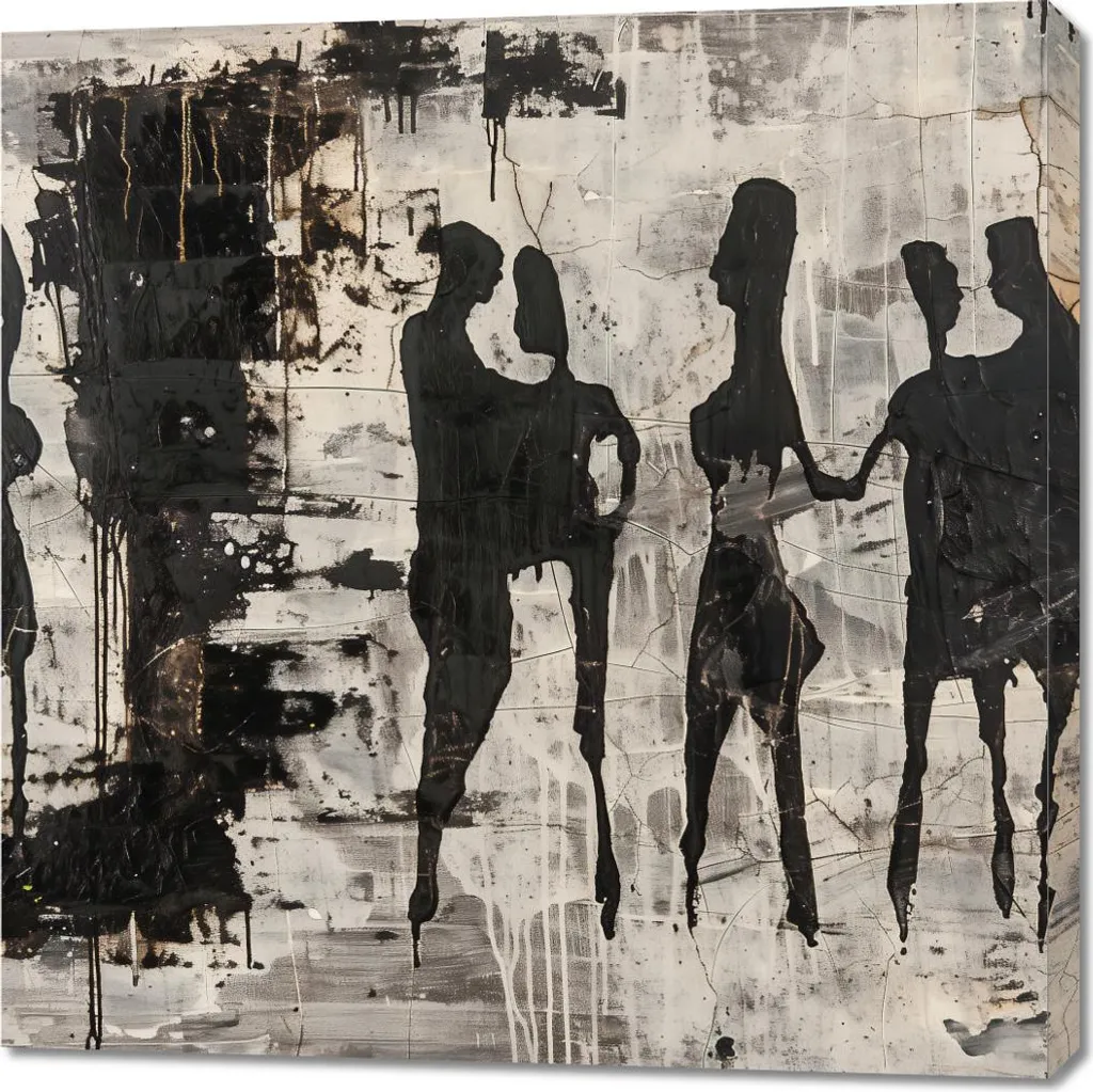 Image 90 x 90 cm Personnes Grises : Déco Murale pour Mur Vide et Grand