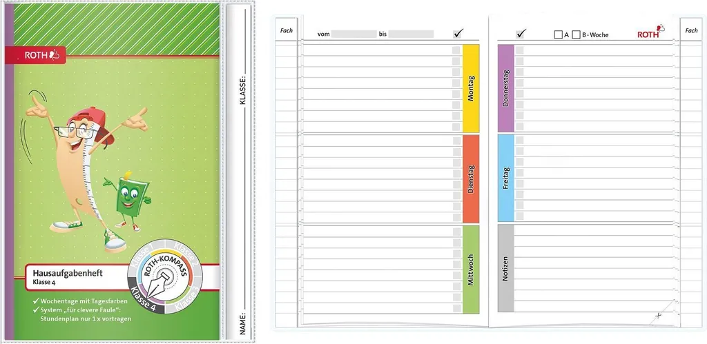 Roth 89255 Libro dei Compiti Kompass 4a Classe DIN A5 | Acquista Online