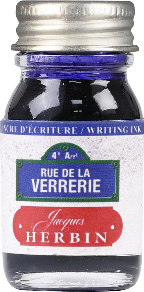 Jacques Herbin 6x Schreibtinte 10ml rue vererie blau - 11817T