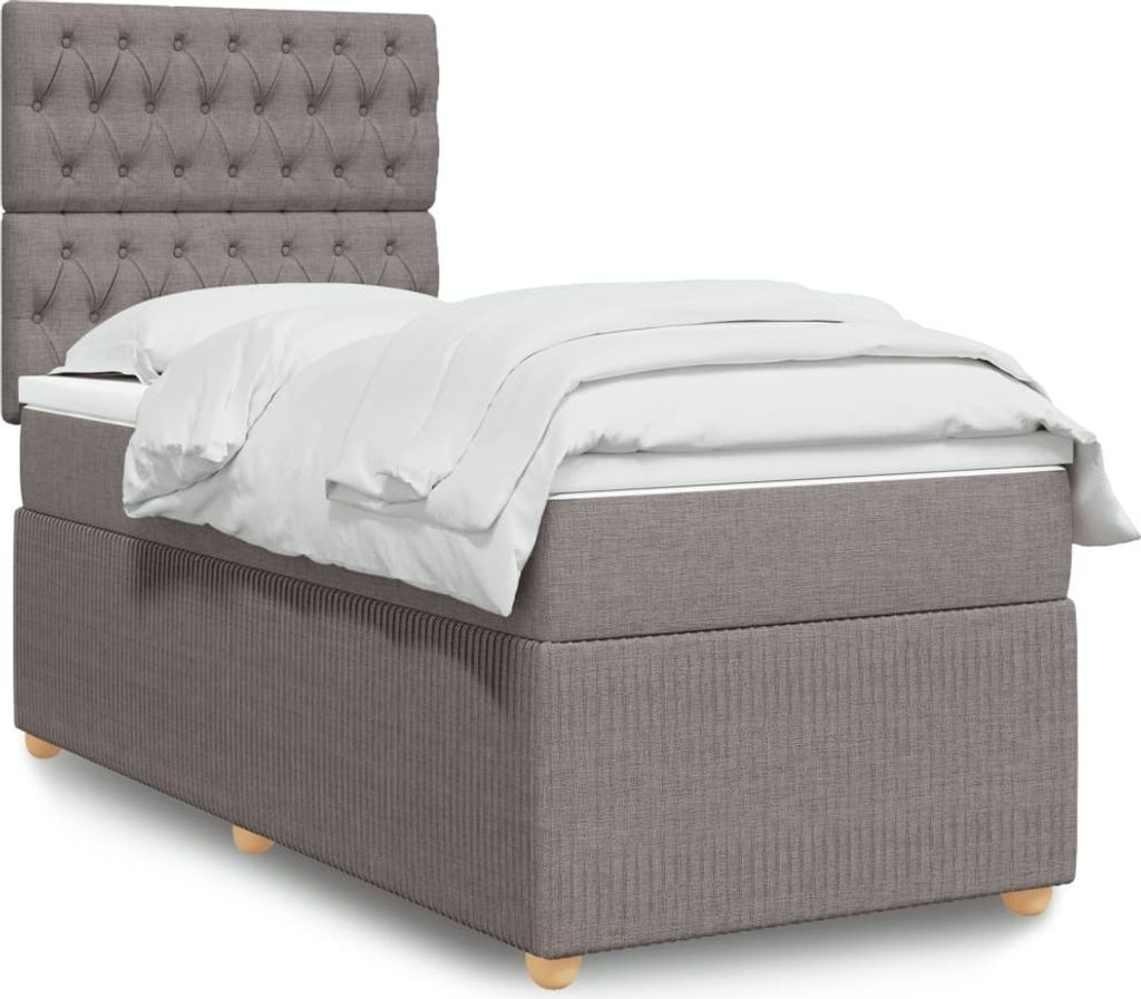 "2026 Promotion" Boxspringbett mit Matratze - Schlafzimmer-Bettgestell - Taupe 80x200 cm Stoff - Klassische Betten C256
