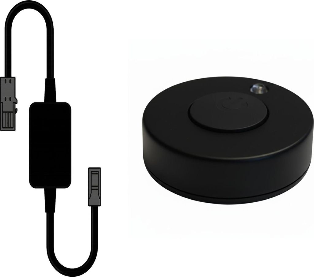 kalb | MonoDot Funk-Dimmer 32 mm, drahtloser LED Dimmschalter 12/24V DC Schwarz