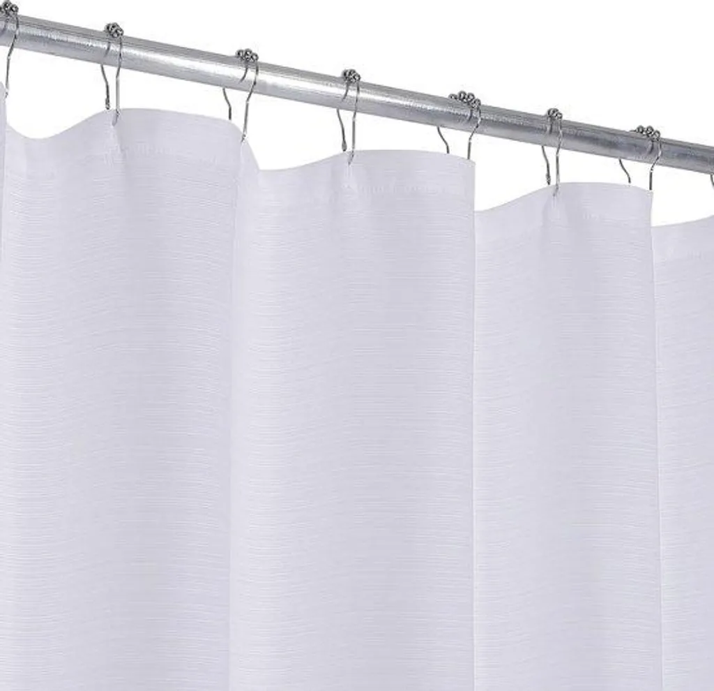 Rideau de douche 180x200 cm lavable avec motif rayé et finitions pro
